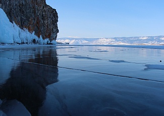 Irkutsk side ice Baikal